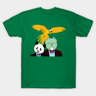 Pit bull, Parrot and Panda T-Shirt